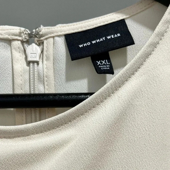 Who What Wear ivory blouse with kerchief tie size XXL Womens - Picture 5 of 9